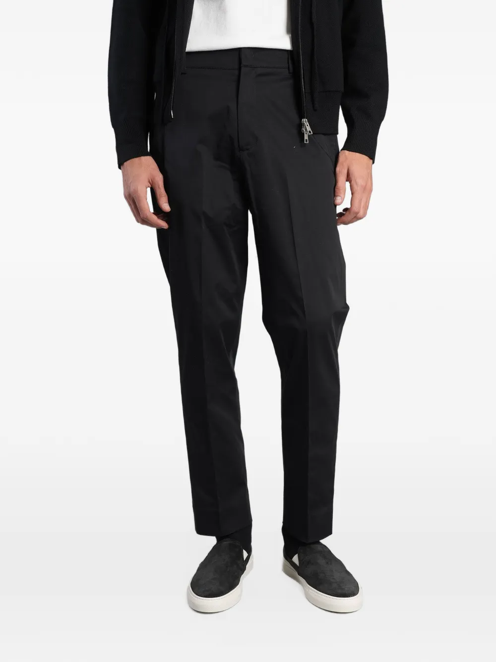 Low Brand George elasticated-waistband tailored trousers Zwart