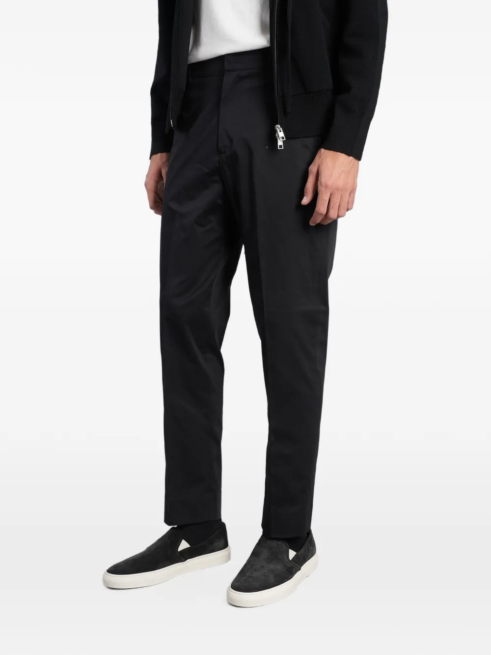 Low Brand George elasticated-waistband tailored trousers Zwart