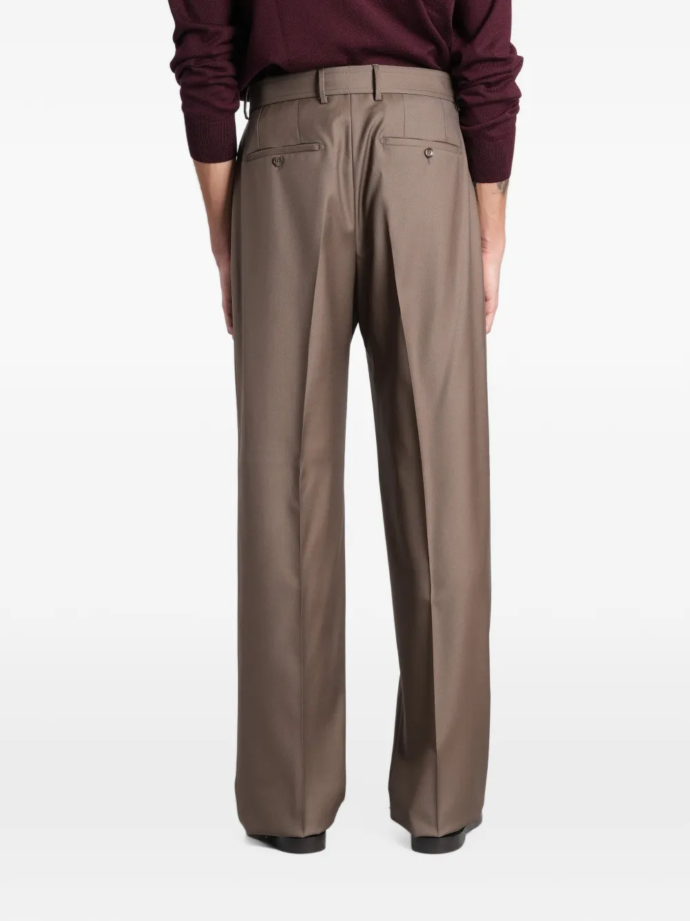 Tagliatore belted pleated trousers Bruin