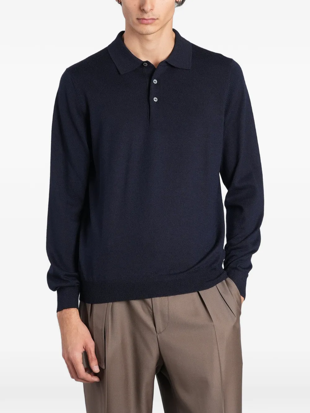 Tagliatore long-sleeve polo shirt Blauw