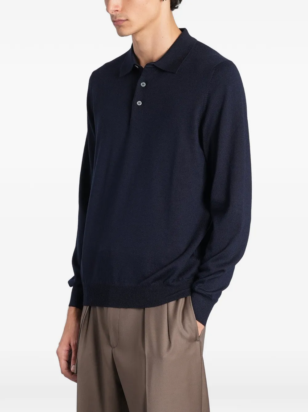 Tagliatore long-sleeve polo shirt Blauw