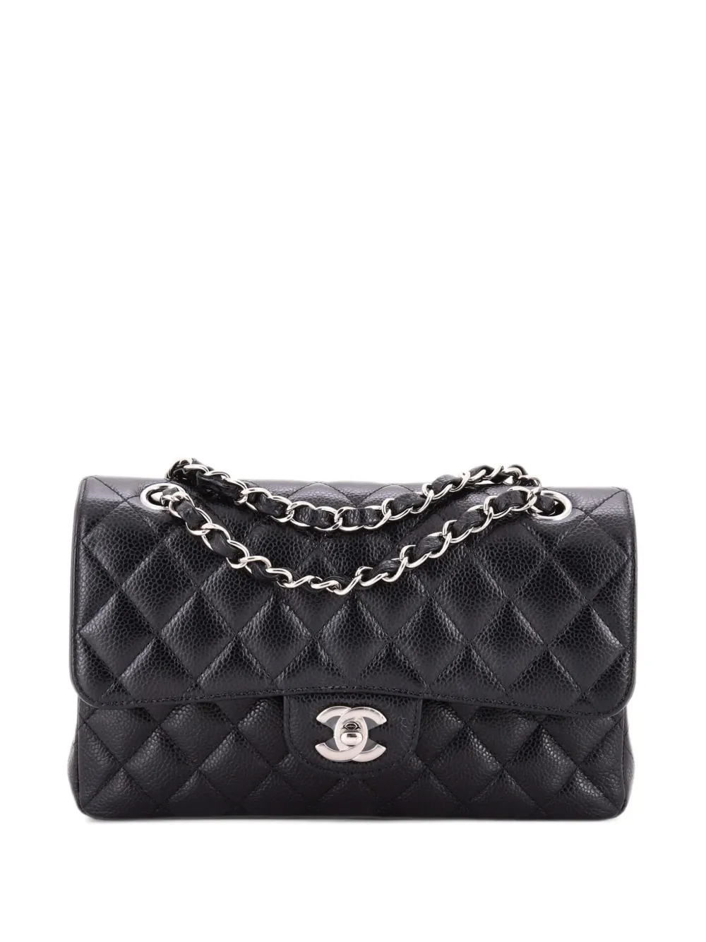 CHANEL Pre-Owned Classic Double Flap Bag Quilted Caviar Small shoulder bag - Nero