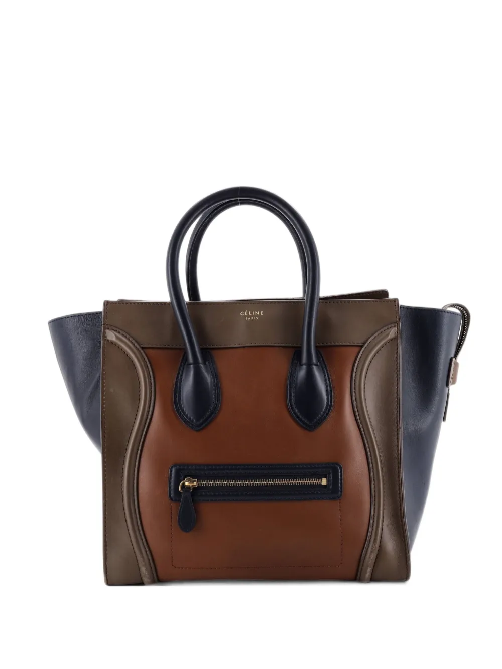Celine Pre-Owned Tricolor Luggage Bag Leather Mini tote bag - Marron Celine Pre-Owned Tricolor Luggage Bag Leather Mini tote bag - Marron