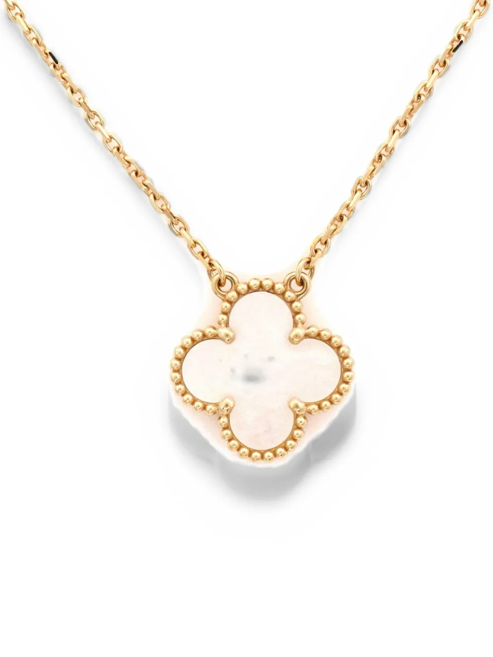 Van Cleef & Arpels Pre-Owned Vintage Alhambra Pendant 18K Yellow Gold and Mother of Pearl necklace