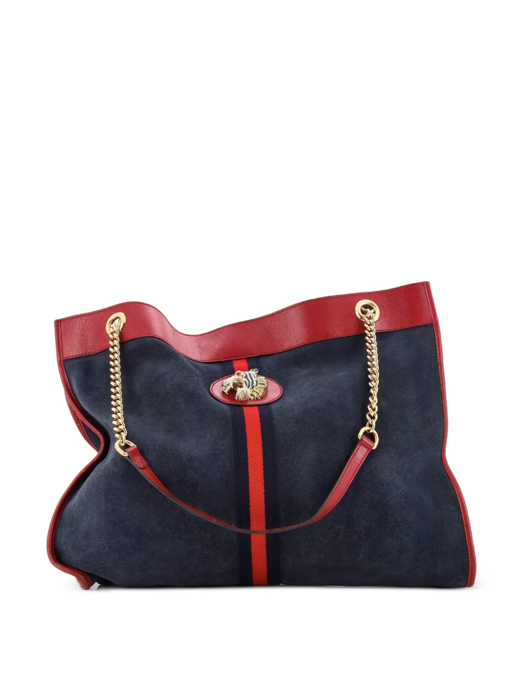 Gucci Pre-Owned Rajah Chain Suede Large tote bag - Blau