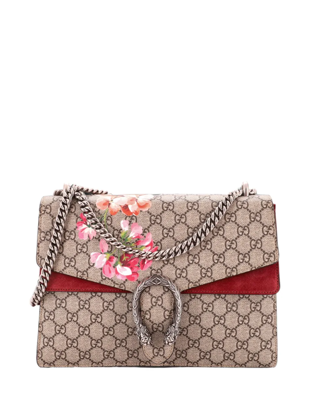 Gucci Pre-Owned Dionysus Bag Blooms Print GG Coated Canvas Medium shoulder bag - Brown