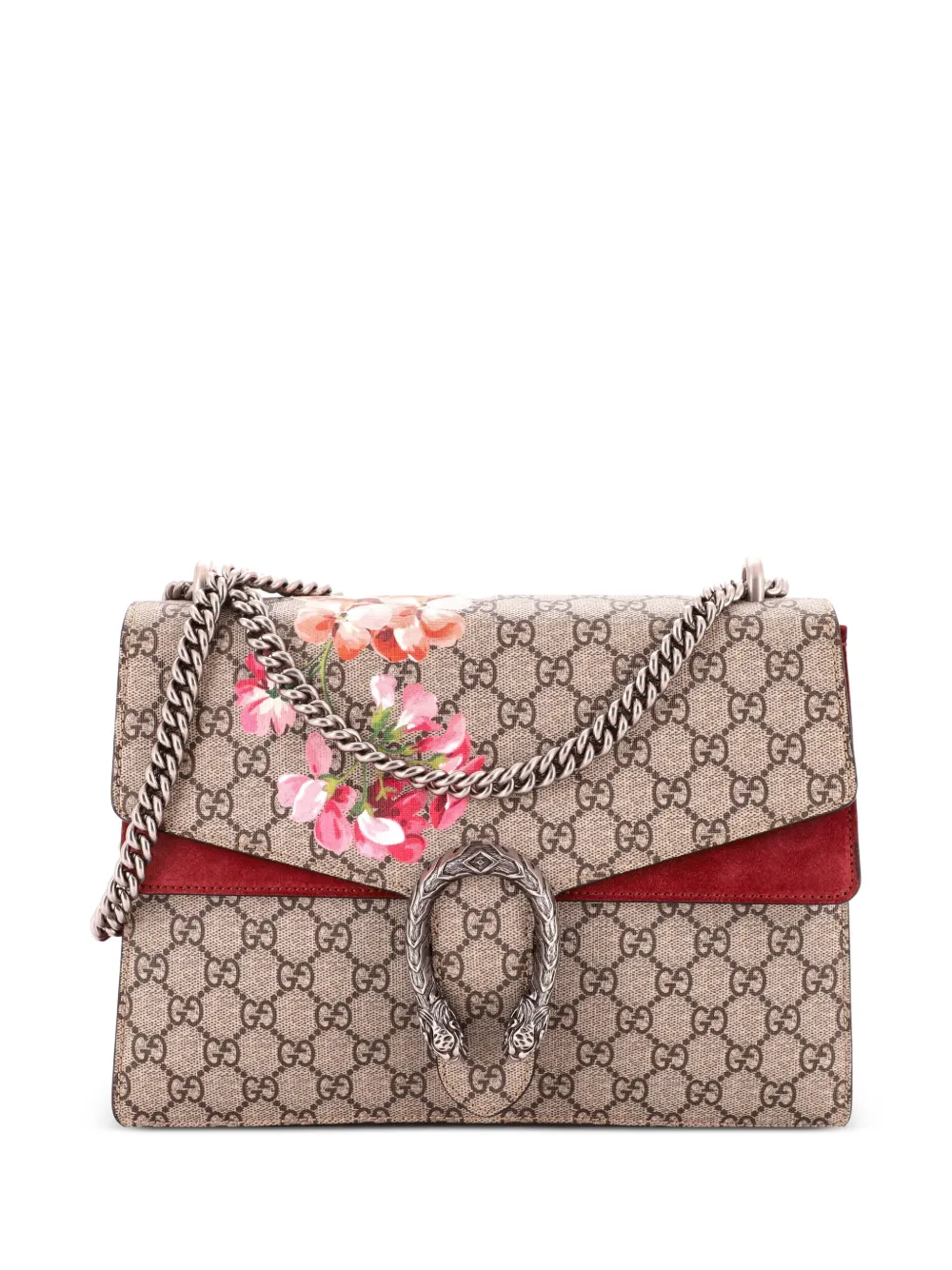 Gucci Pre-Owned Dionysus Bag Blooms Print GG Coated Canvas Medium shoulder bag - Brown