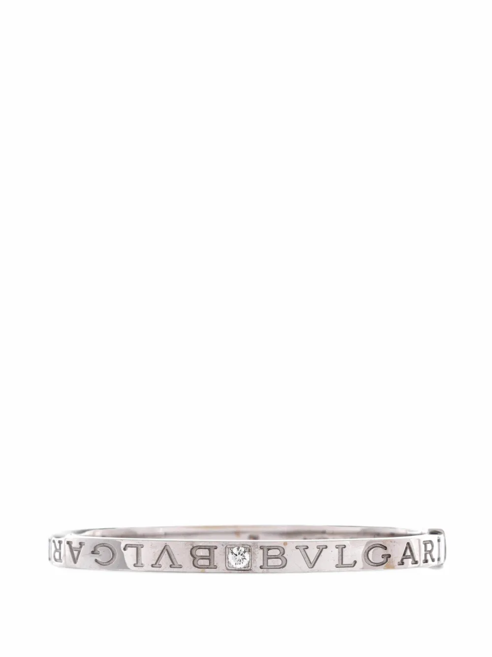 Bvlgari Pre-Owned Bvlgari Bvlgari Bangle 18K White Gold with 2 Diamonds bracelet in Silver