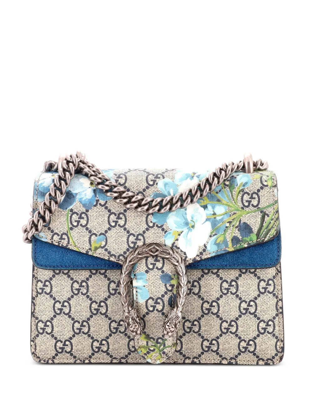 Gucci Pre-Owned Dionysus Bag Blooms Print GG Coated Canvas Mini shoulder bag - Blu