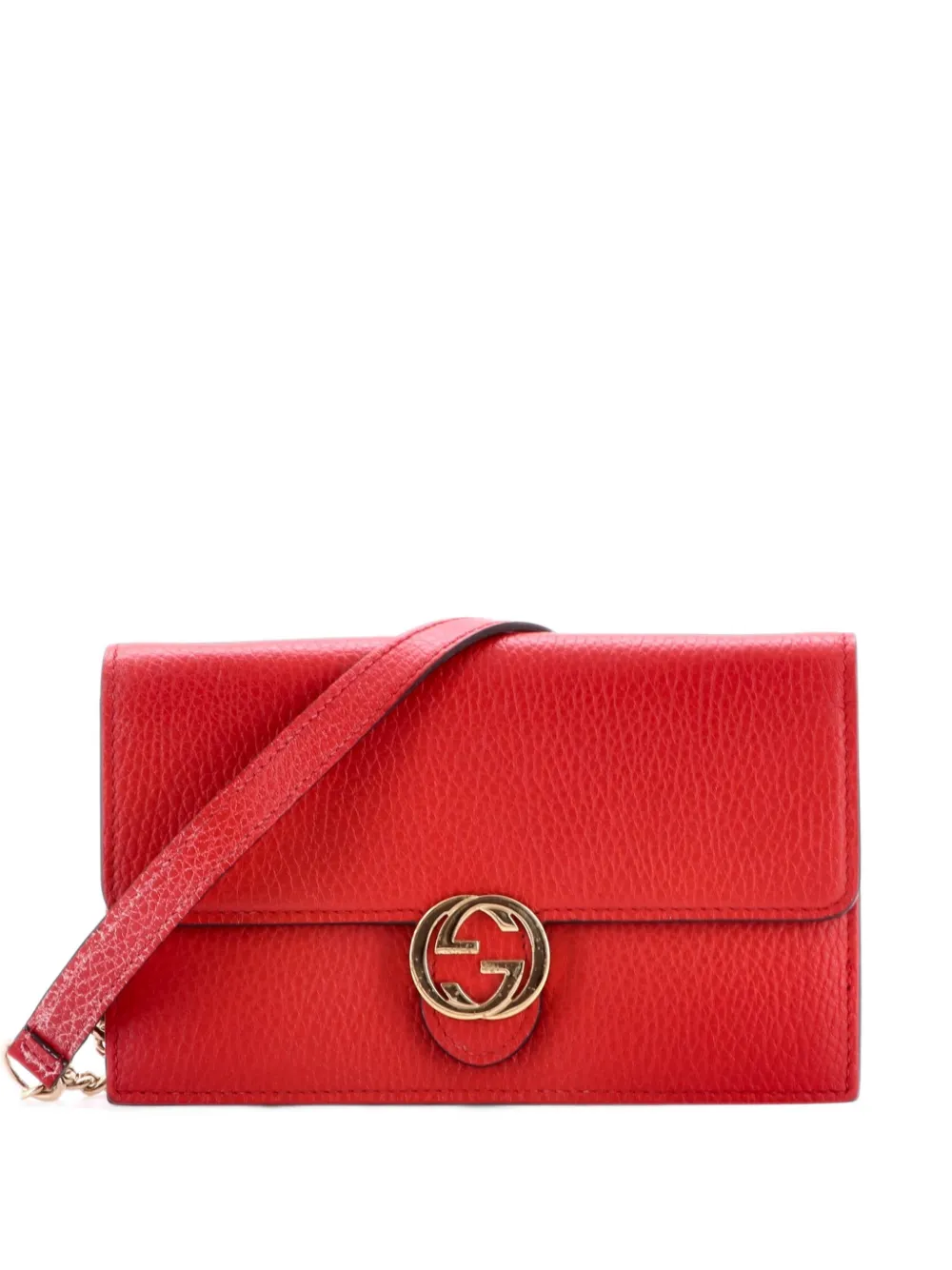 Gucci Pre-Owned Interlocking Wallet on Chain Leather crossbody bag - Rot