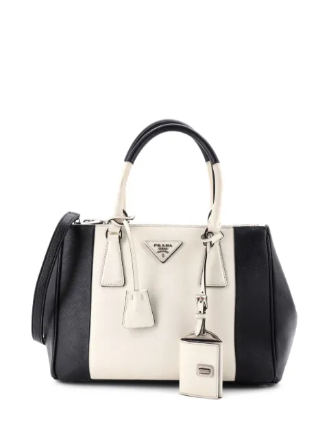 Prada Pre-Owned Borsa tote Double Zip Lux piccola in pelle Saffiano bicolore