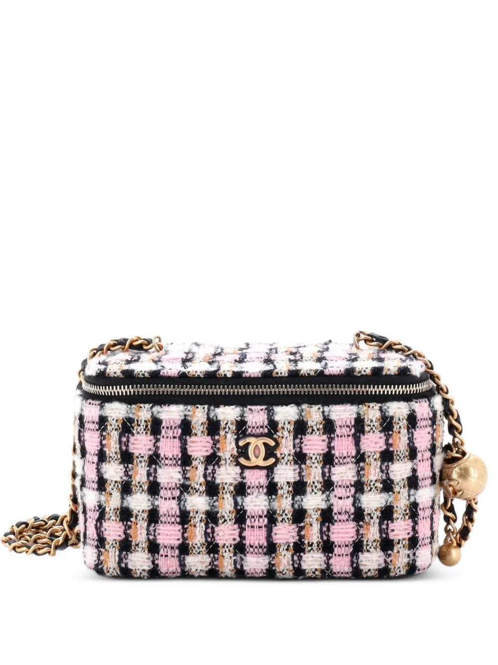 CHANEL Pre-Owned Classic Vanity Case with Chain Quilted Tweed Small shoulder bag - Black