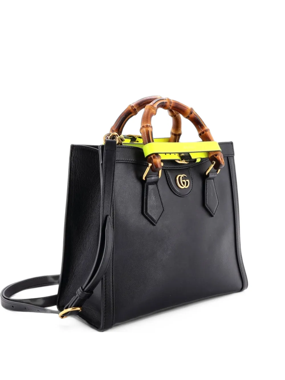 Gucci Pre-Owned Diana NM Bamboo Handle Leather Small tote bag - Noir Gucci Pre-Owned Diana NM Bamboo Handle Leather Small tote bag - Noir