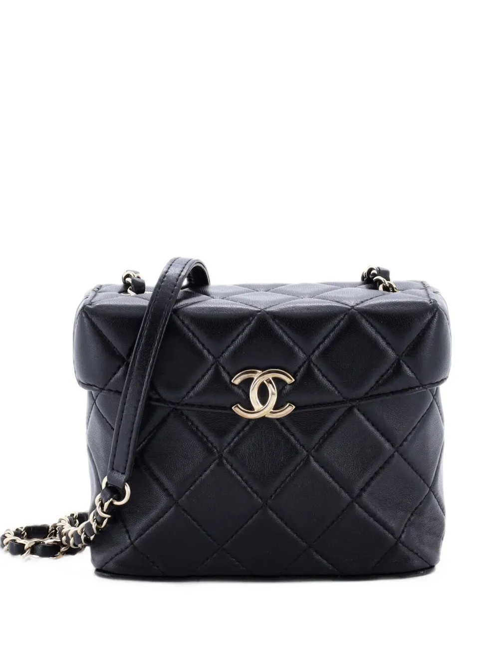 CHANEL Pre-Owned CC Flap Box Vanity Case with Chain Quilted Lambskin Mini crossbody bag - Schwarz