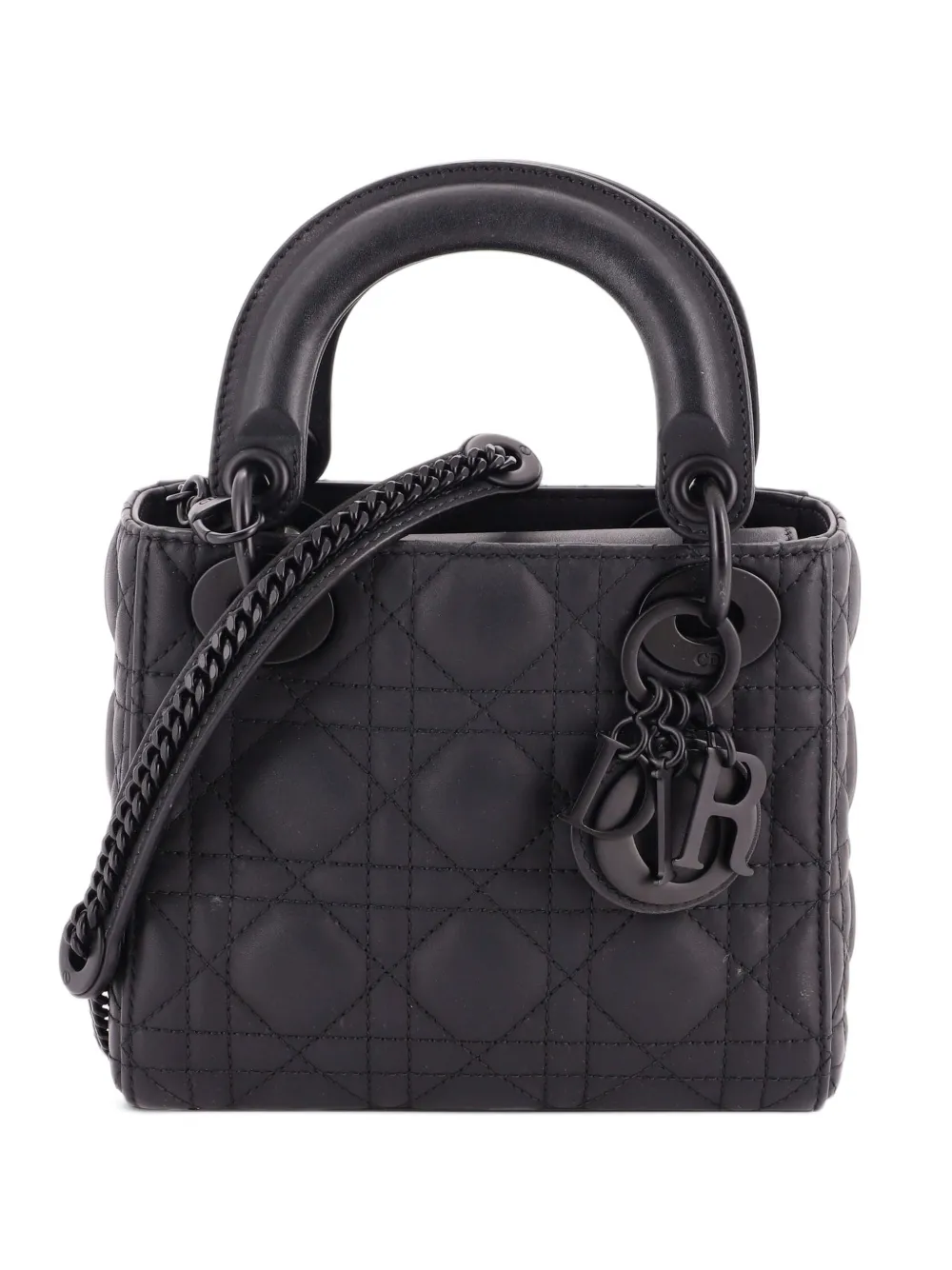 Christian Dior Pre-Owned Ultra Matte Lady Dior Chain Bag Cannage Quilt Calfskin Mini shoulder bag - Schwarz