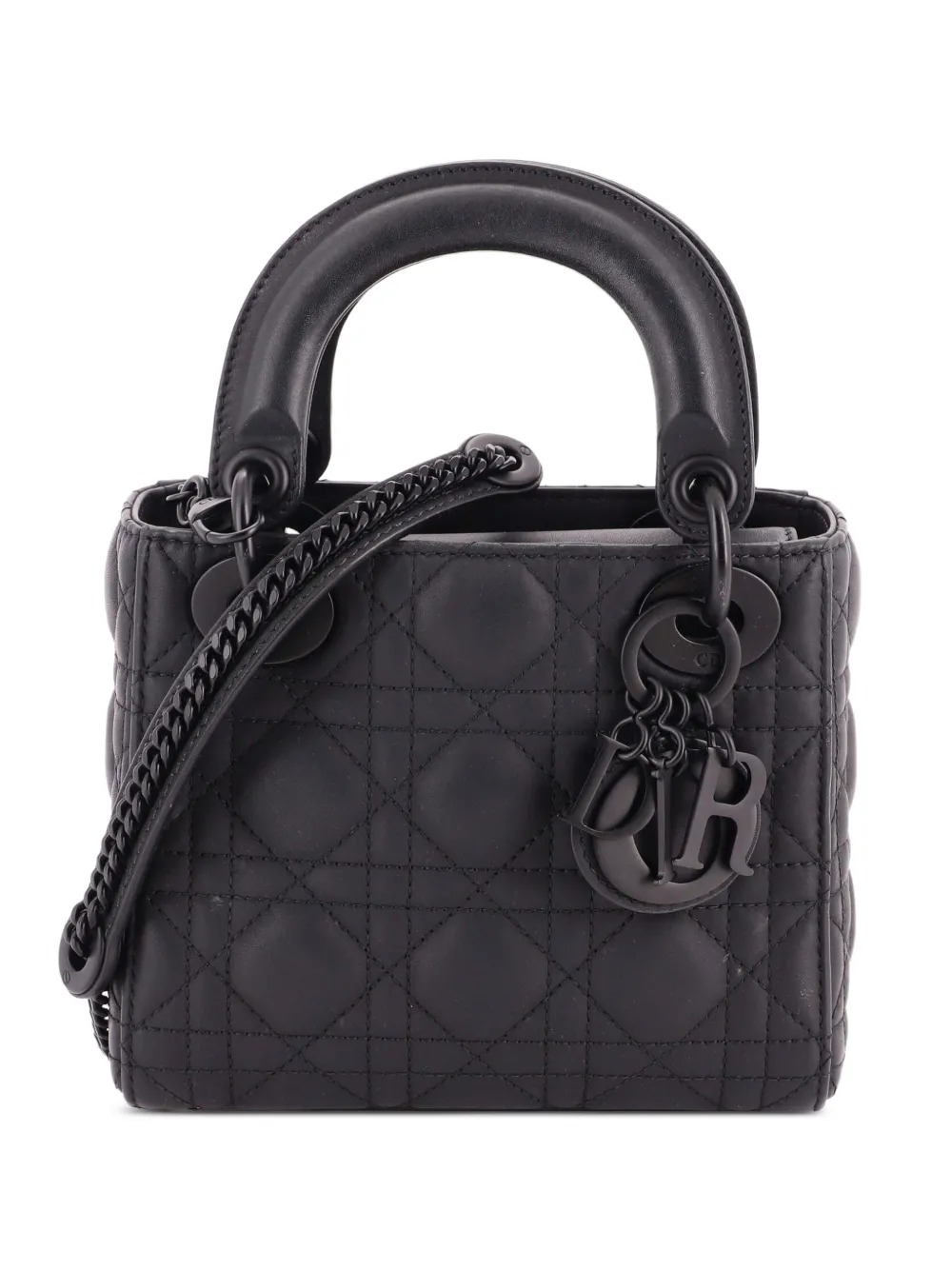 Christian Dior Pre-Owned Ultra Matte Lady Dior Chain Bag Cannage Quilt Calfskin Mini shoulder bag - Nero