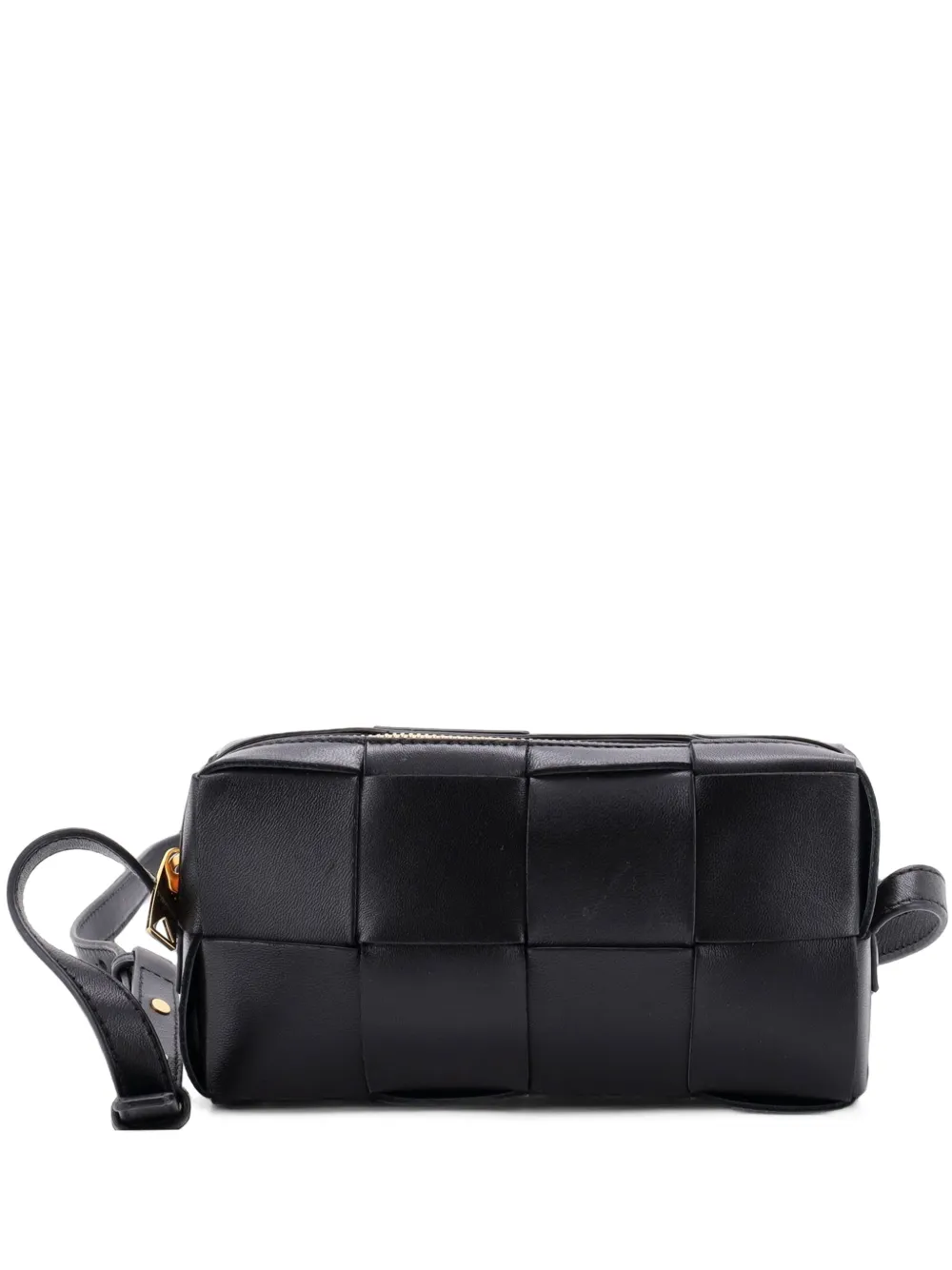 Bottega Veneta Pre-Owned Brick Cassette Shoulder Bag Maxi Intrecciato Leather Mini crossbody bag - Schwarz