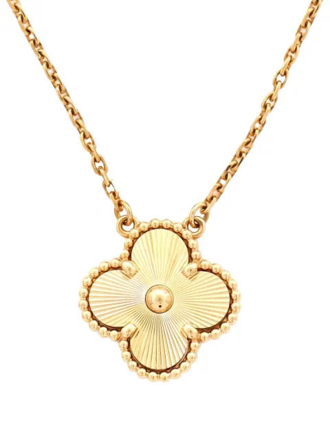 Van Cleef & Arpels Pre-Owned 18kt Vintage Alhambra Gelbgoldhalskette mit Achat-Anhänger