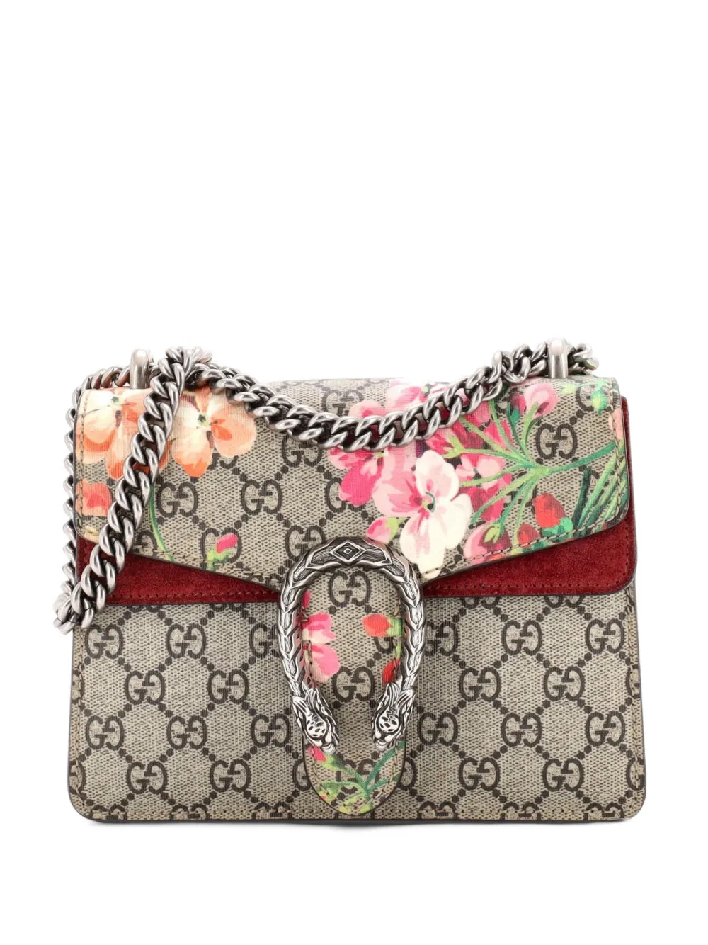 Gucci Pre-Owned Dionysus Bag Blooms Print GG Coated Canvas Mini shoulder bag - Marrone