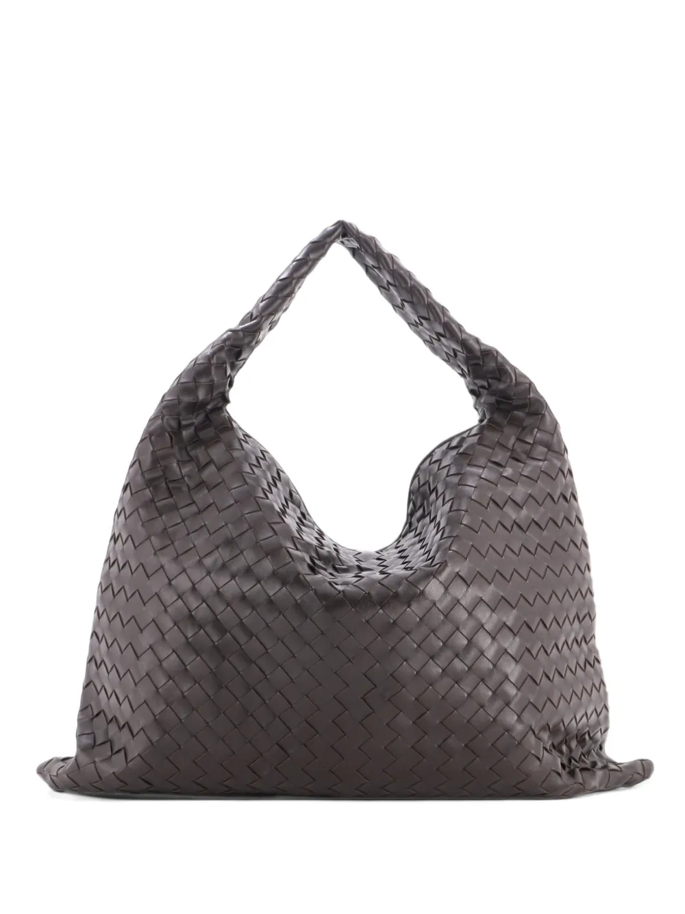 Bottega Veneta Pre-Owned Hop Intrecciato Leather Large hobo bag - Braun