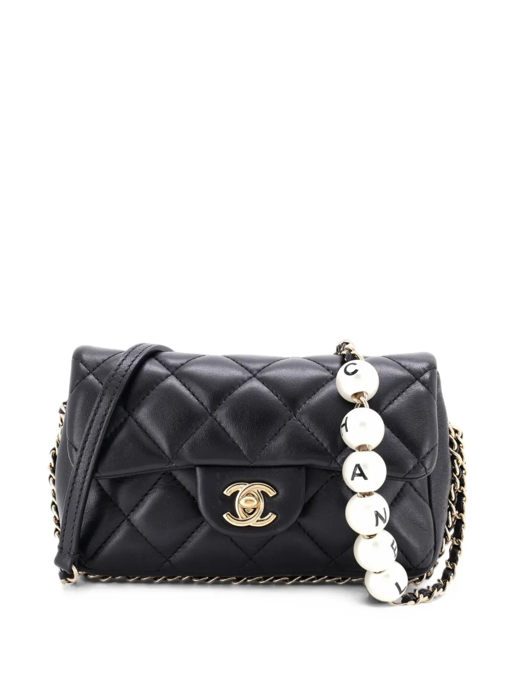 CHANEL Pre-Owned My Precious Pearls Chain Flap Bag Quilted Lambskin Small shoulder bag - Nero