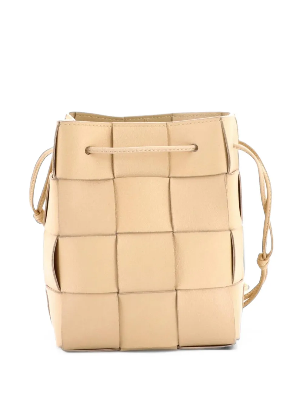 Bottega Veneta Pre-Owned Cassette Maxi Intrecciato Leather Small bucket bag - Nude