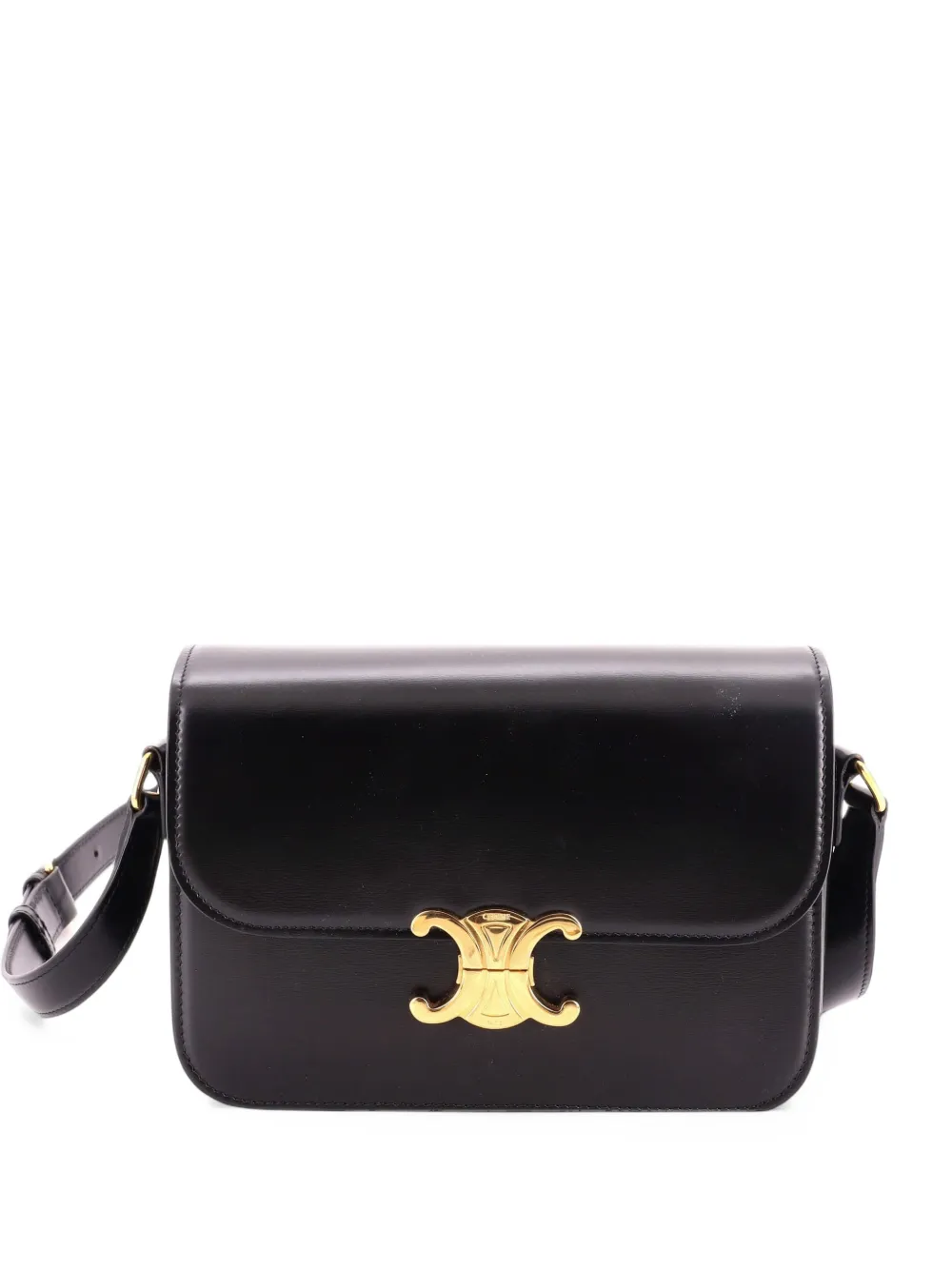 Celine Pre-Owned Triomphe Shoulder Bag Smooth Calfskin Medium crossbody bag - Nero
