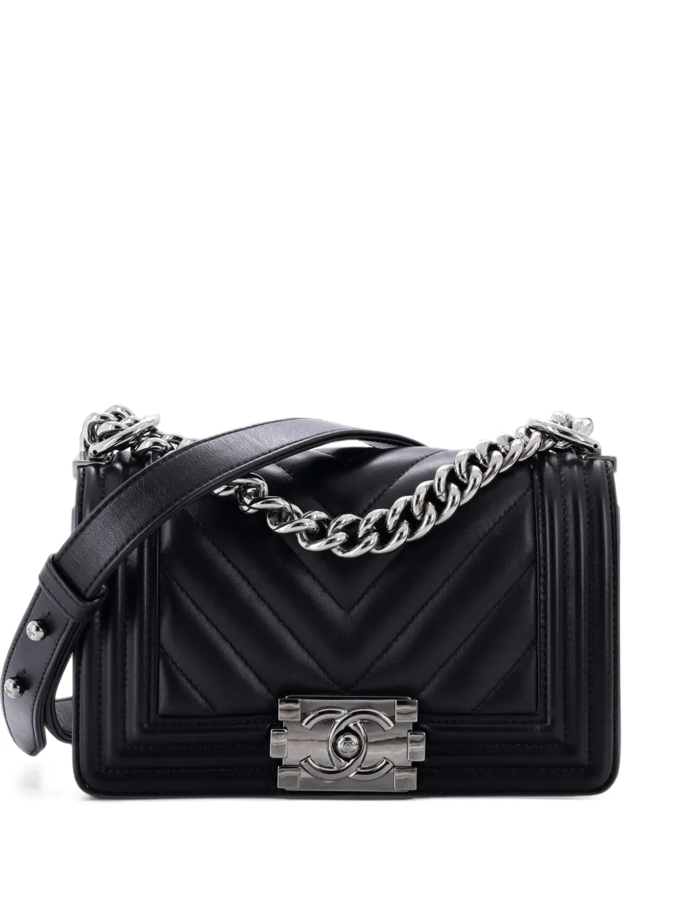 CHANEL Pre-Owned Boy Flap Bag Chevron Lambskin Small shoulder bag - Nero