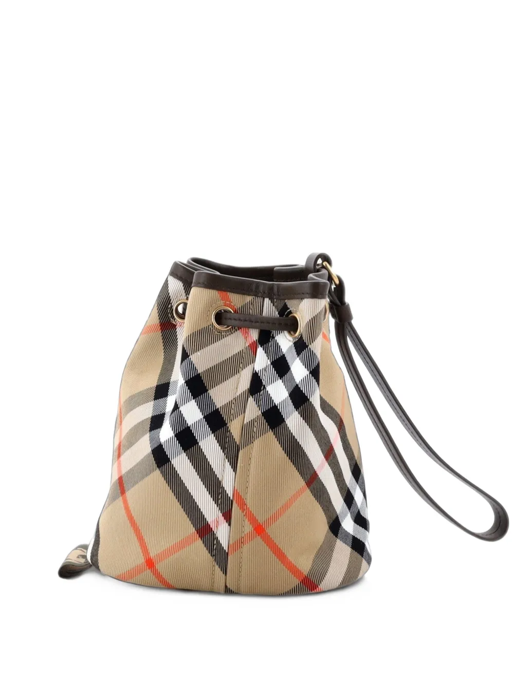 Burberry Pre-Owned Wristlet Vintage Check Canvas Mini bucket bag - Braun