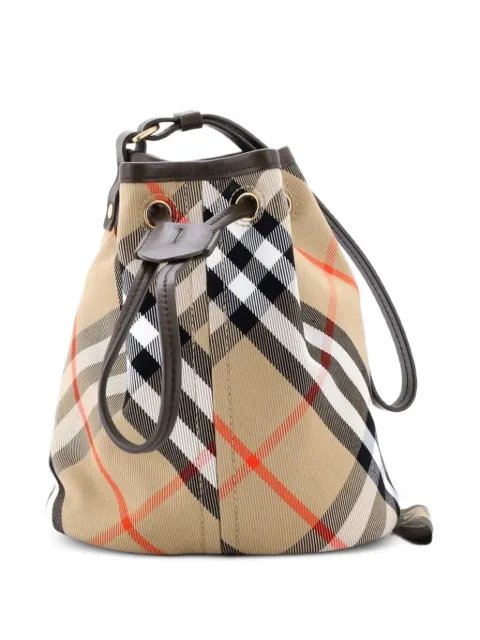 Burberry Pre-Owned Wristlet Vintage Check Canvas Mini bucket bag