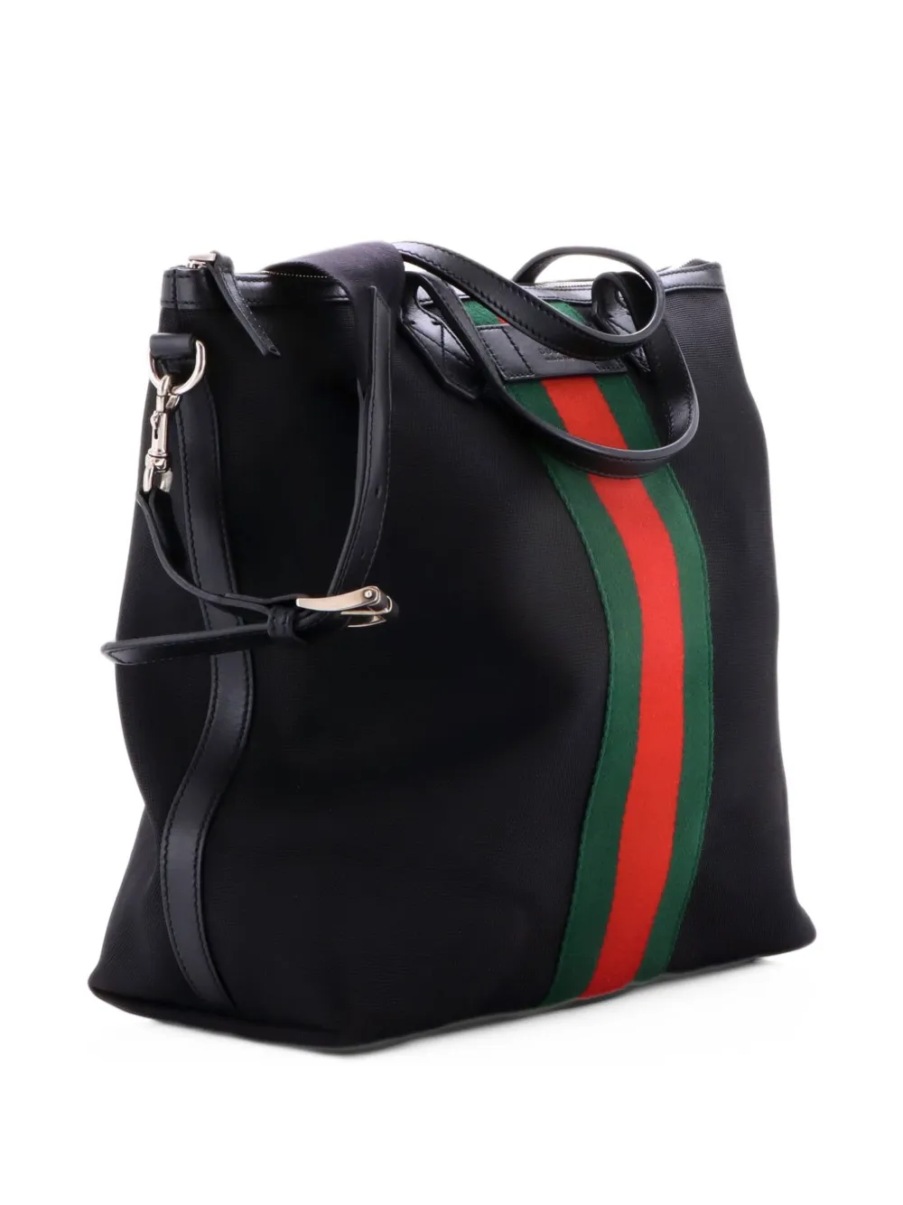 Gucci Pre-Owned Web Zip Techno Canvas Medium tote bag - Noir Gucci Pre-Owned Web Zip Techno Canvas Medium tote bag - Noir