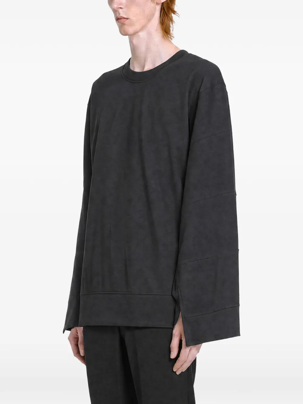 Comme des Garçons Homme Plus panelled flared-sleeve sweatshirt Zwart