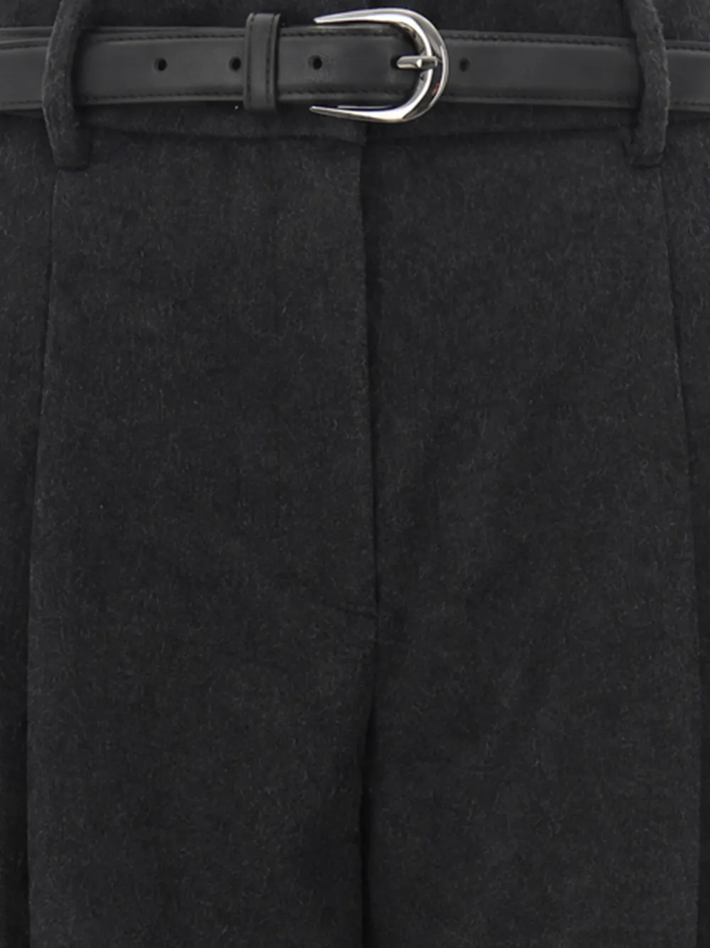 Max Mara Wollen broek met wijde pijpen Grijs