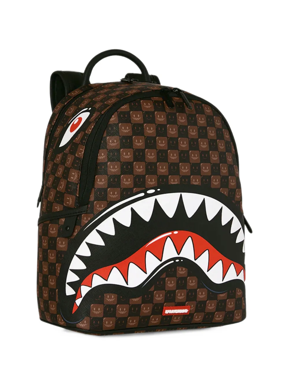 Sprayground Shark Mouth geruite rugzak Bruin
