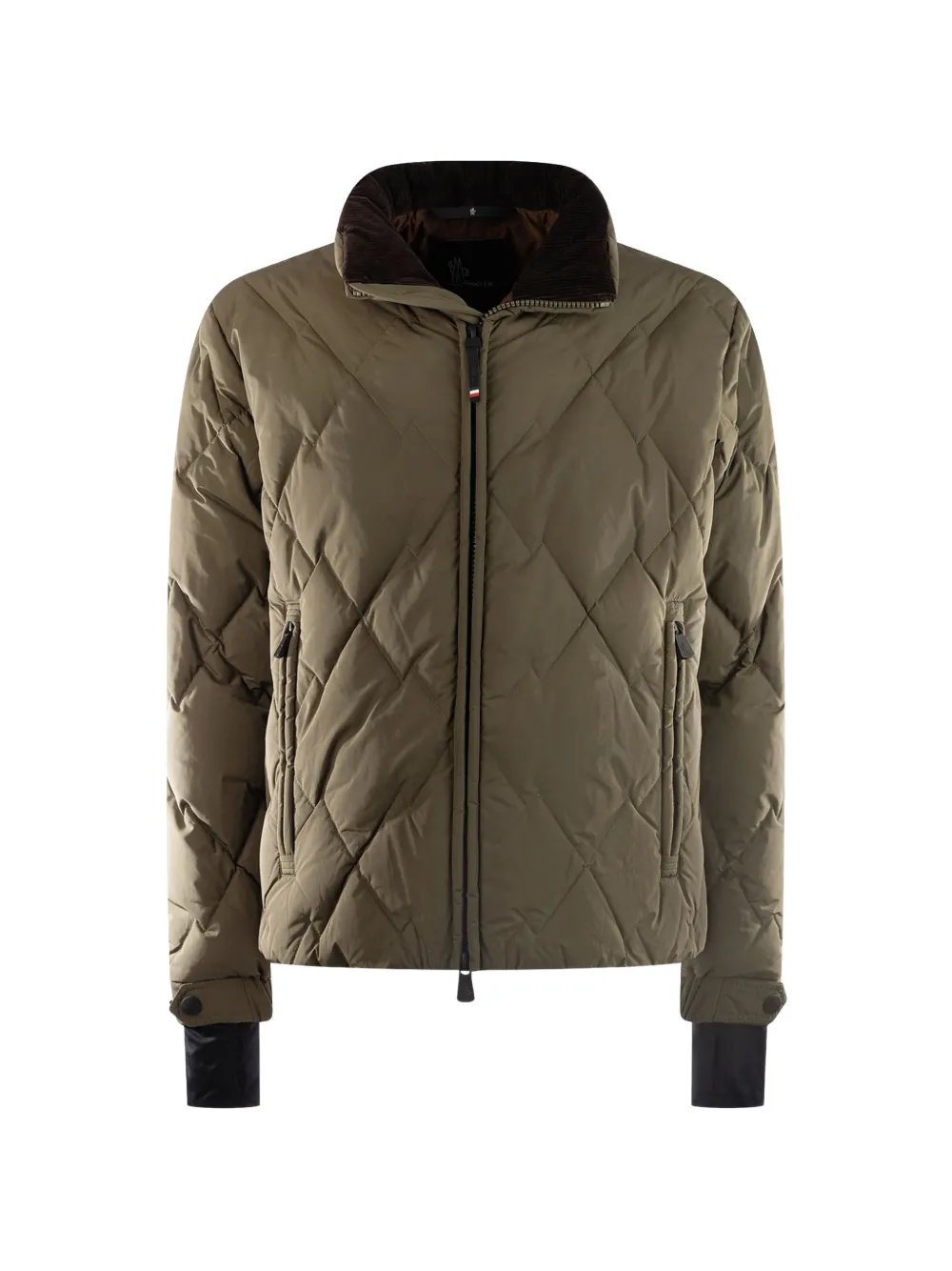 Moncler Grenoble Braman quilted corduroy-collar jacket Groen