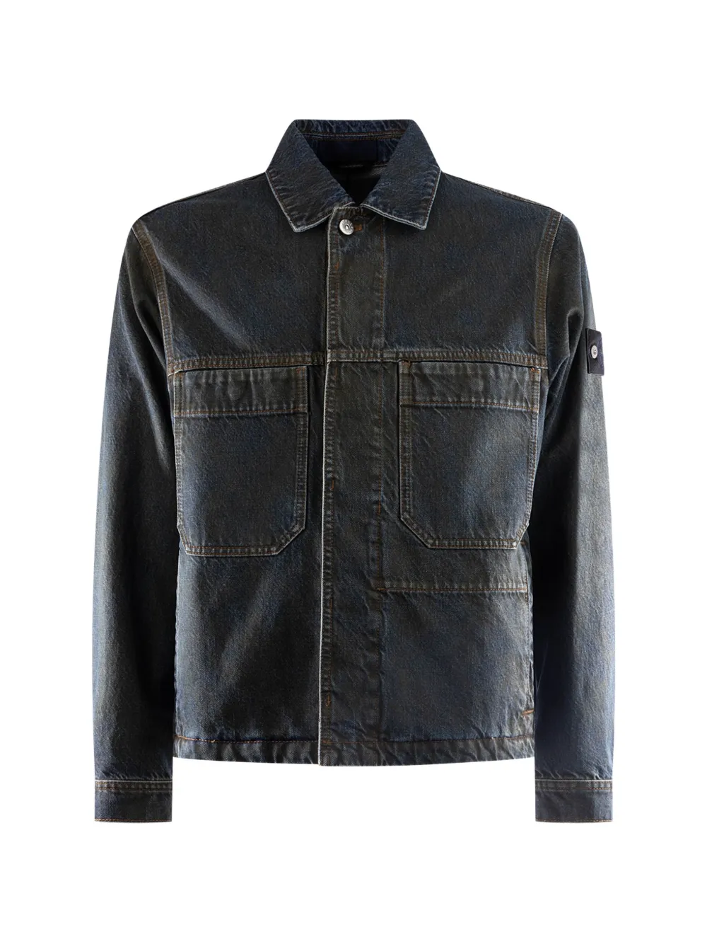Stone Island 4100006 laser pigment indigo denim jacket - Blau