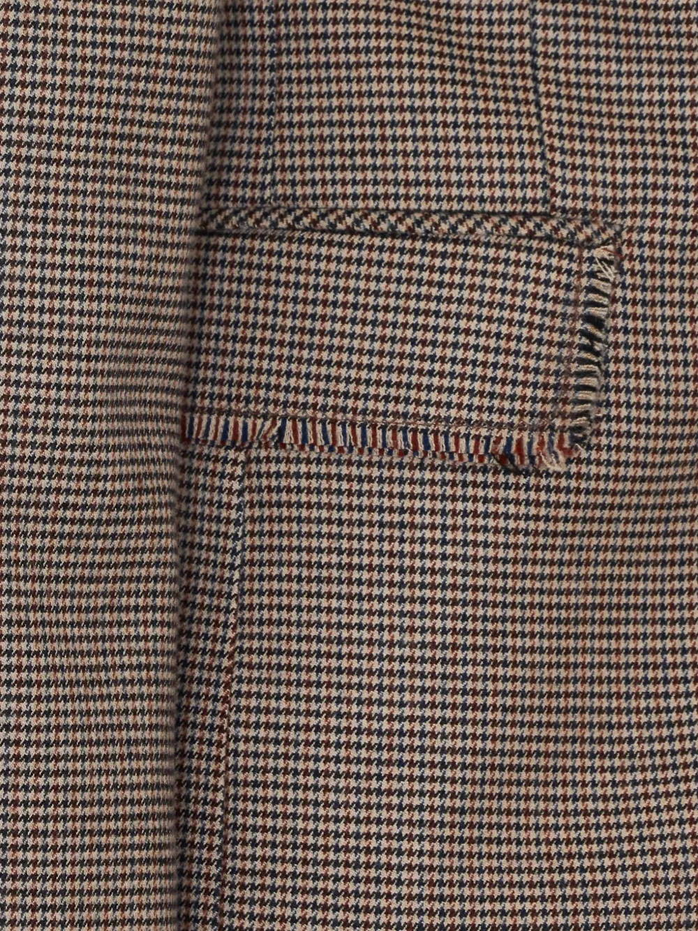 LIU JO houndstooth-pattern frayed-edge blazer Beige