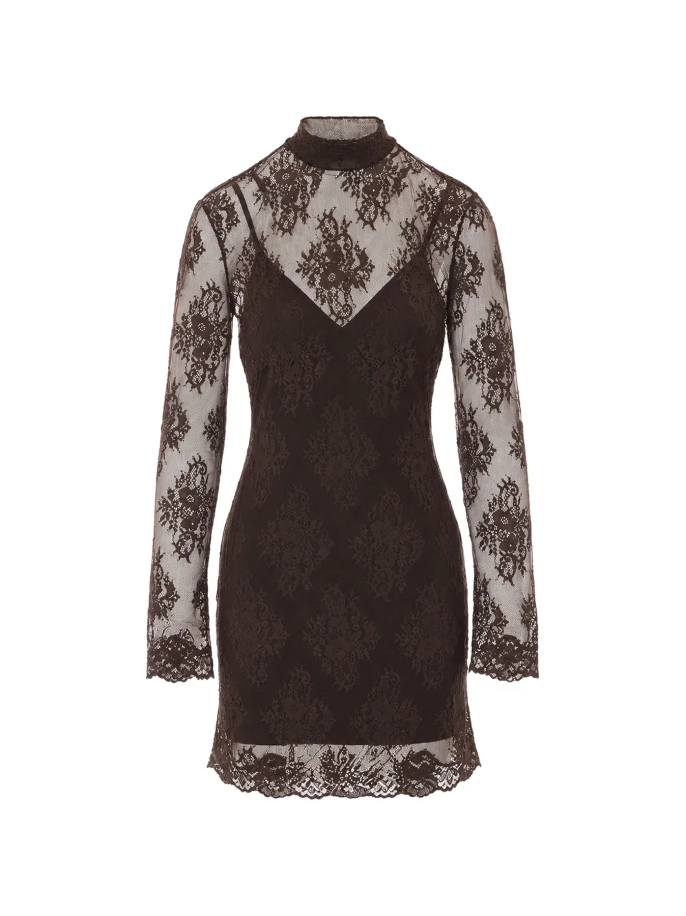 Aniye By Vivì floral-lace mini dress - Marrone
