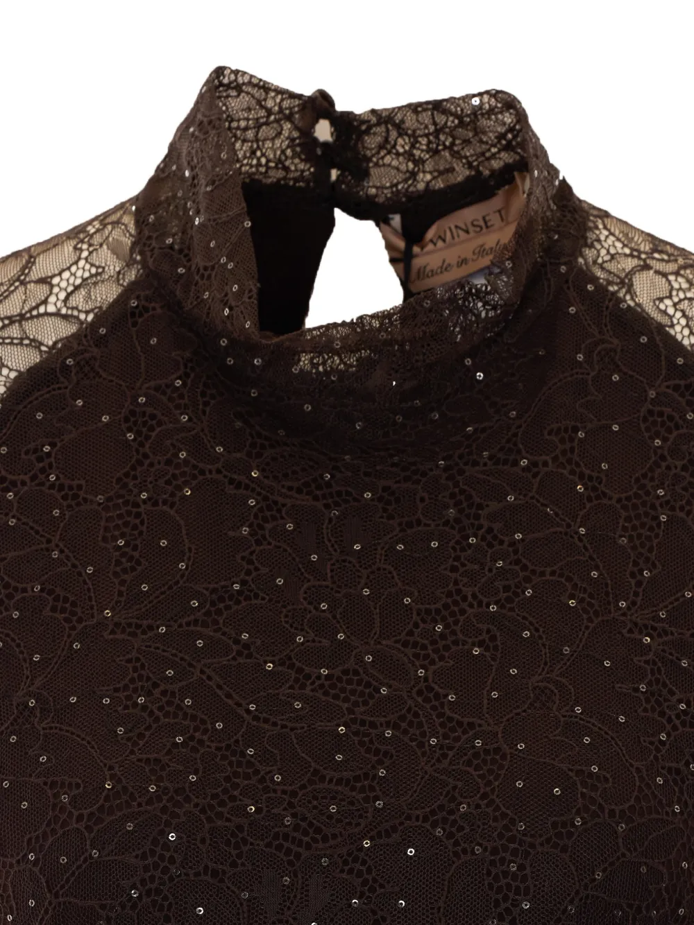 TWINSET sequin-embellished lace dress Bruin