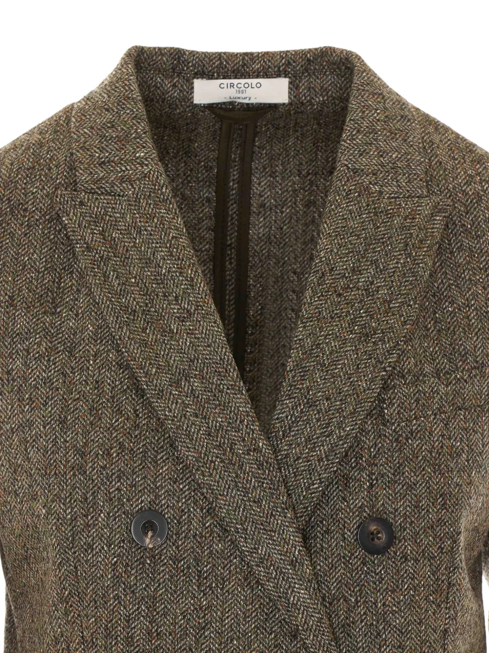 Circolo 1901 herringbone-pattern double-breasted jacket Bruin