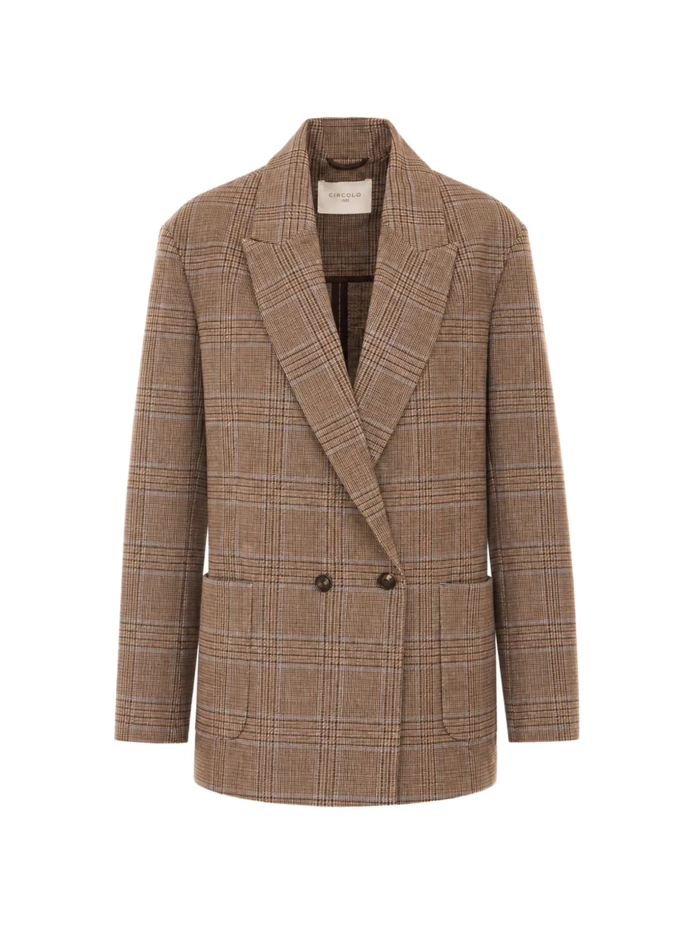 Circolo 1901 check-pattern double-breasted jacket - Brown