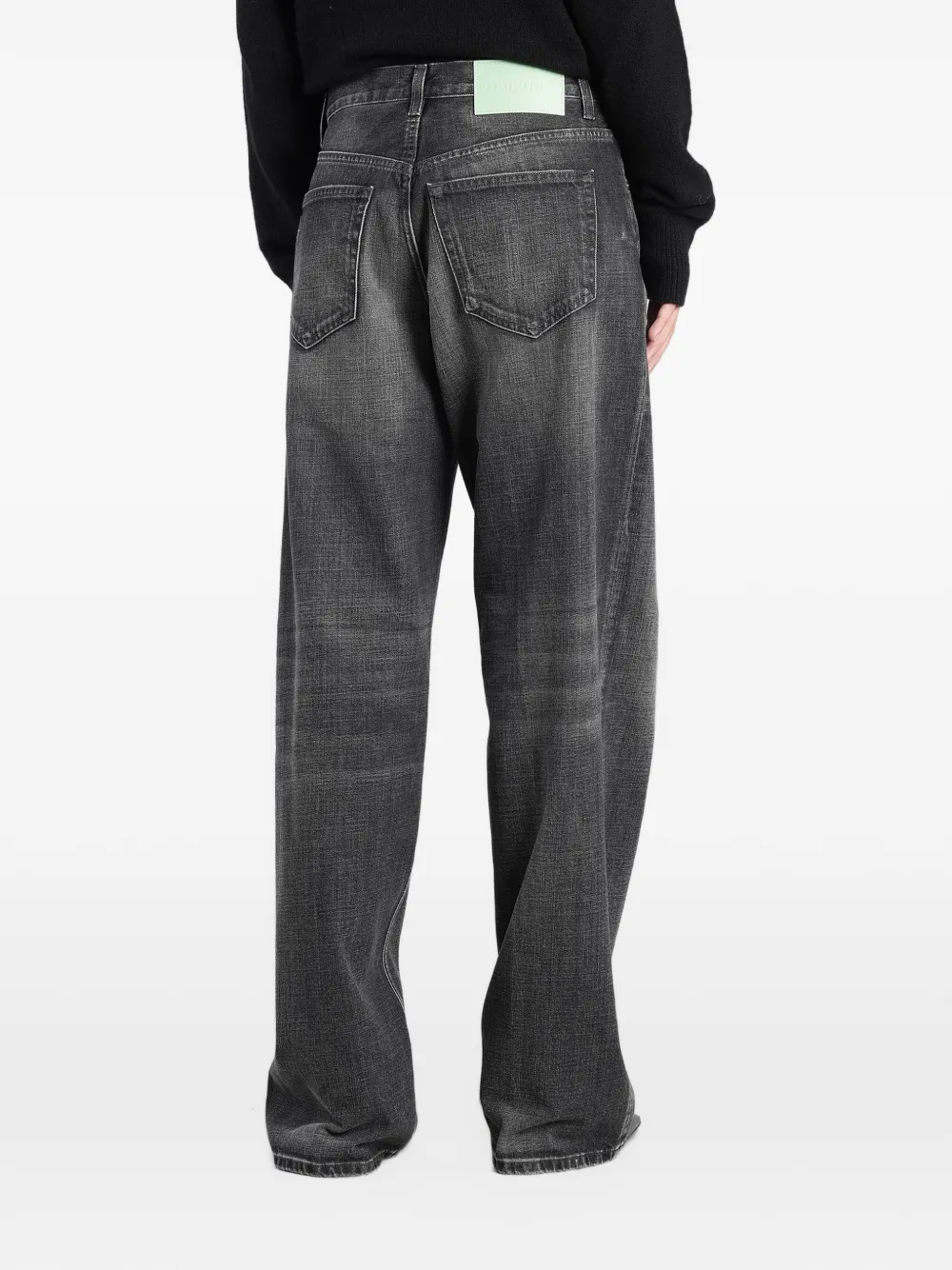 Haikure Bonnie washed wide-leg jeans Zwart