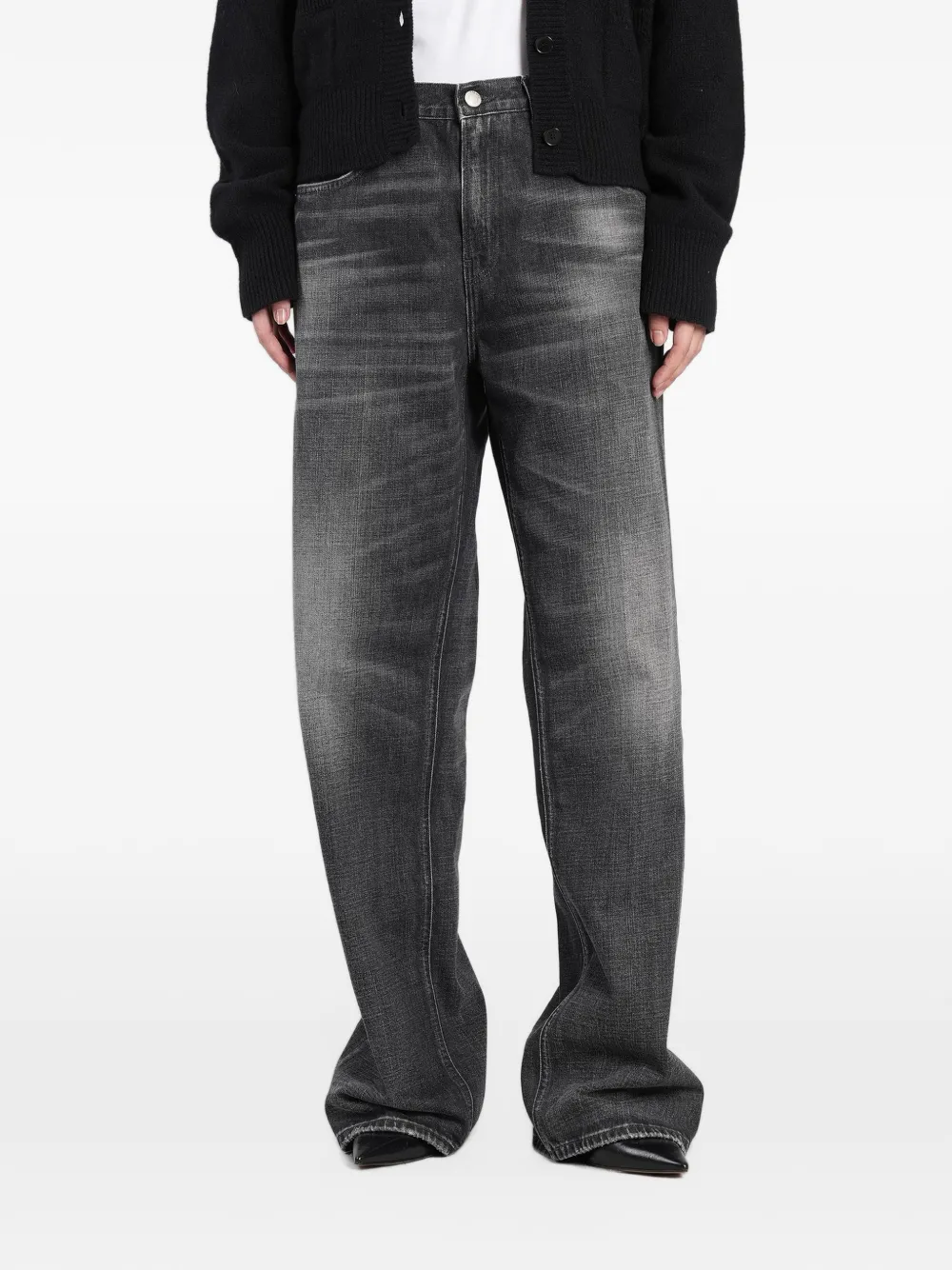 Haikure Bonnie washed wide-leg jeans - Nero