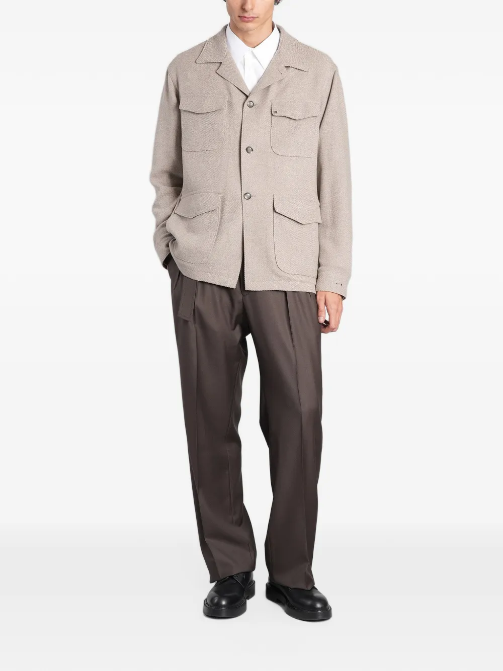 Tagliatore belted pleated trousers Bruin