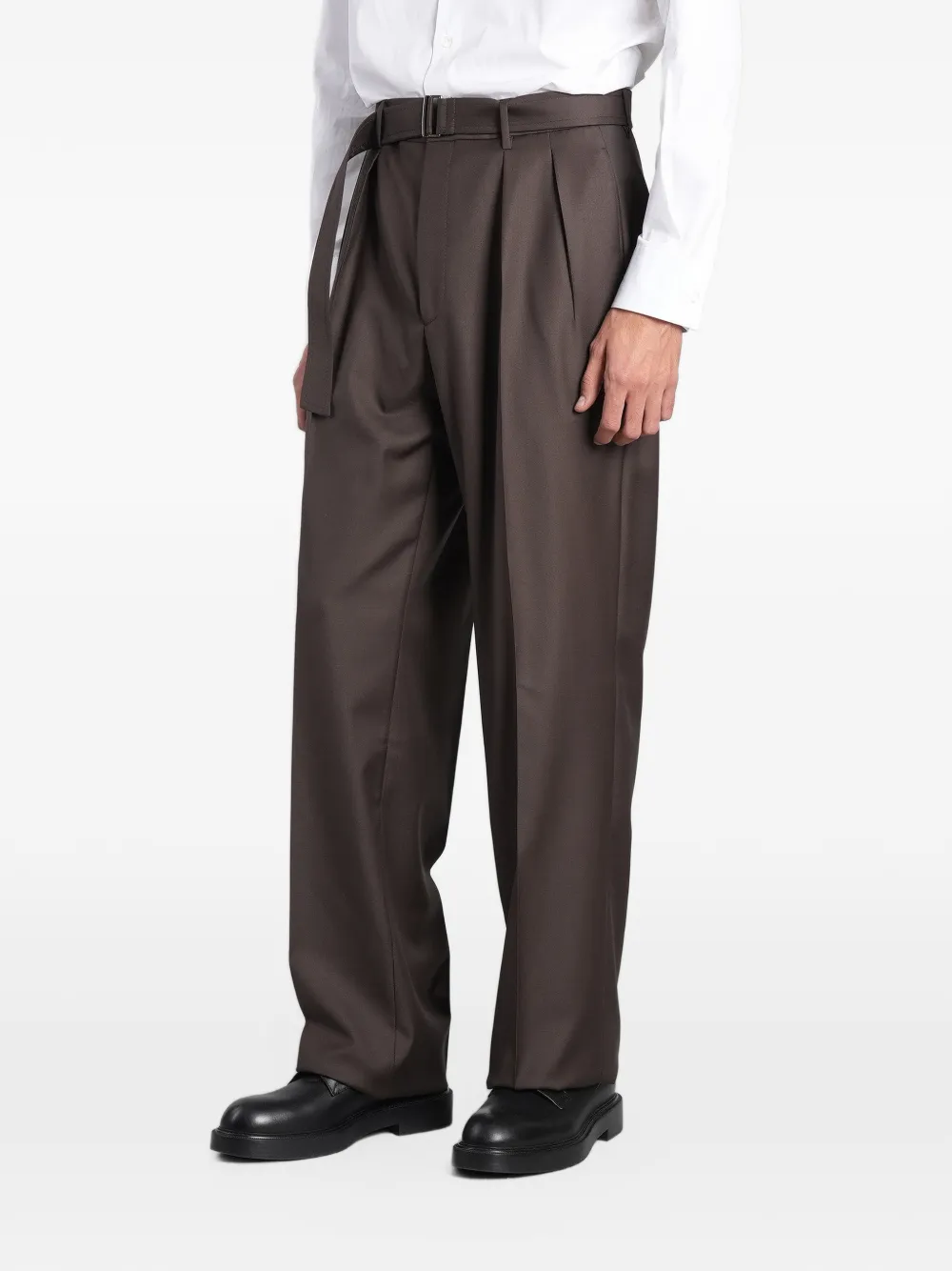 Tagliatore belted pleated trousers Bruin