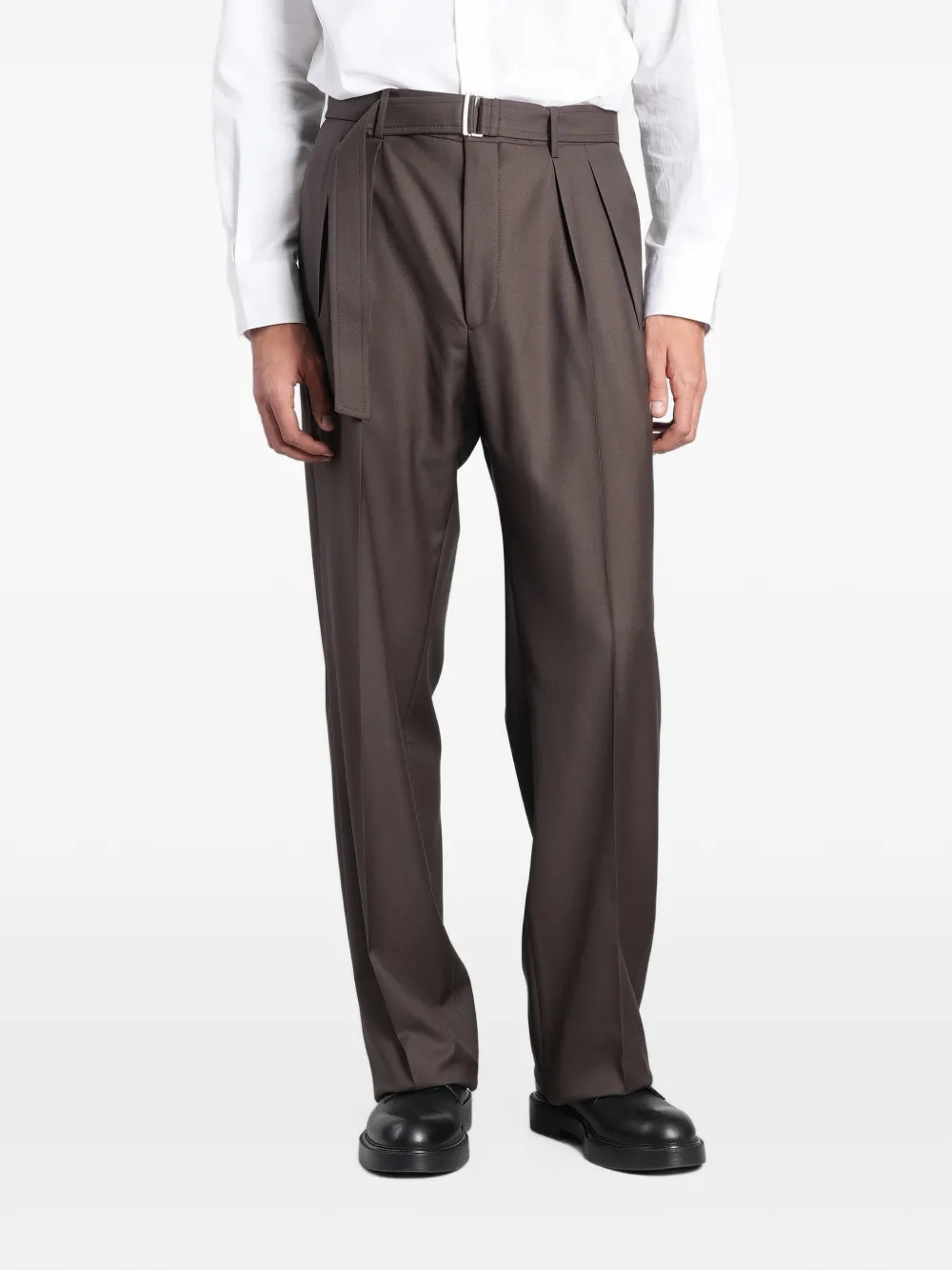 Tagliatore belted pleated trousers Bruin