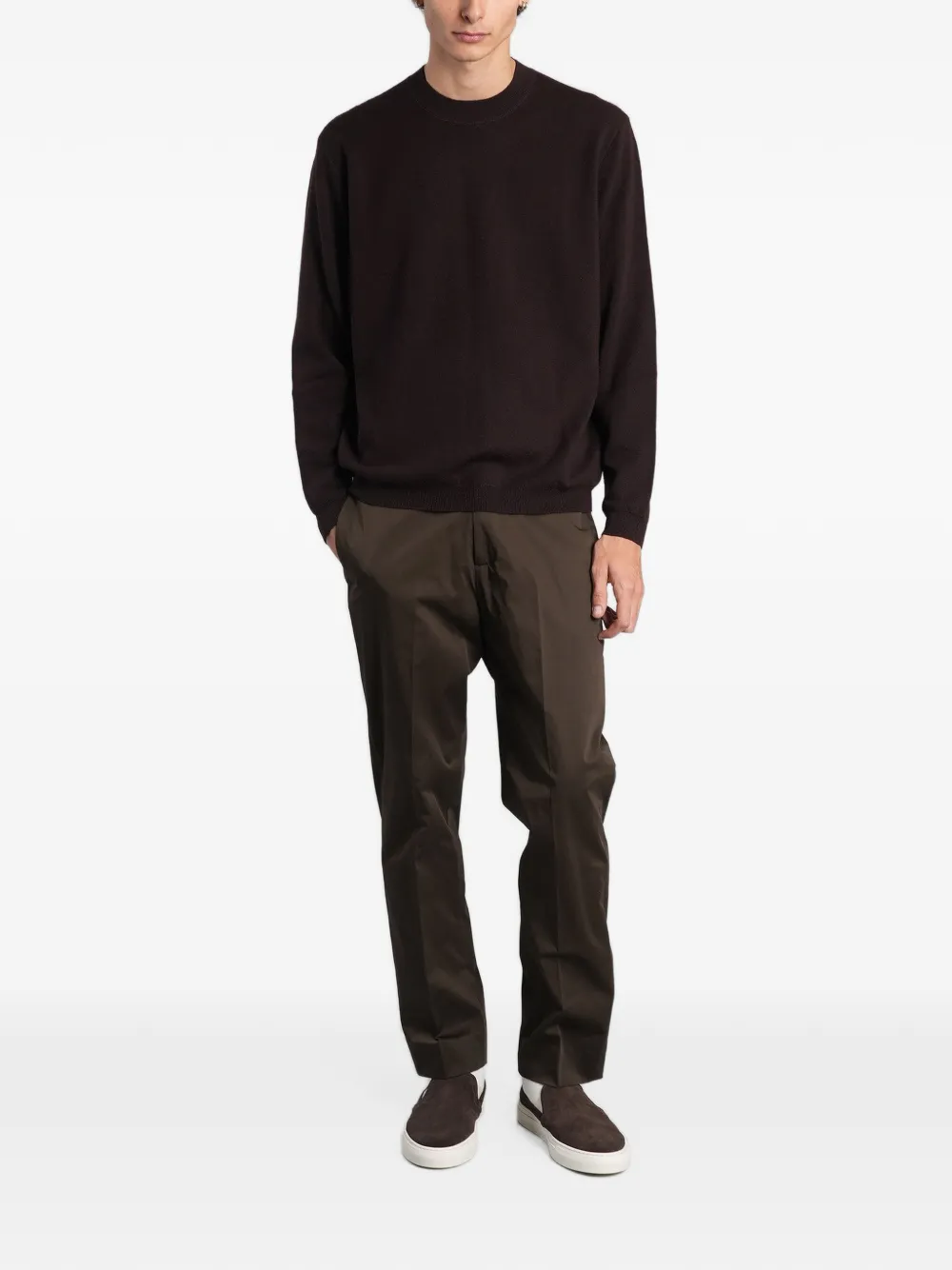 Low Brand K204 crew-neck wool sweater Bruin