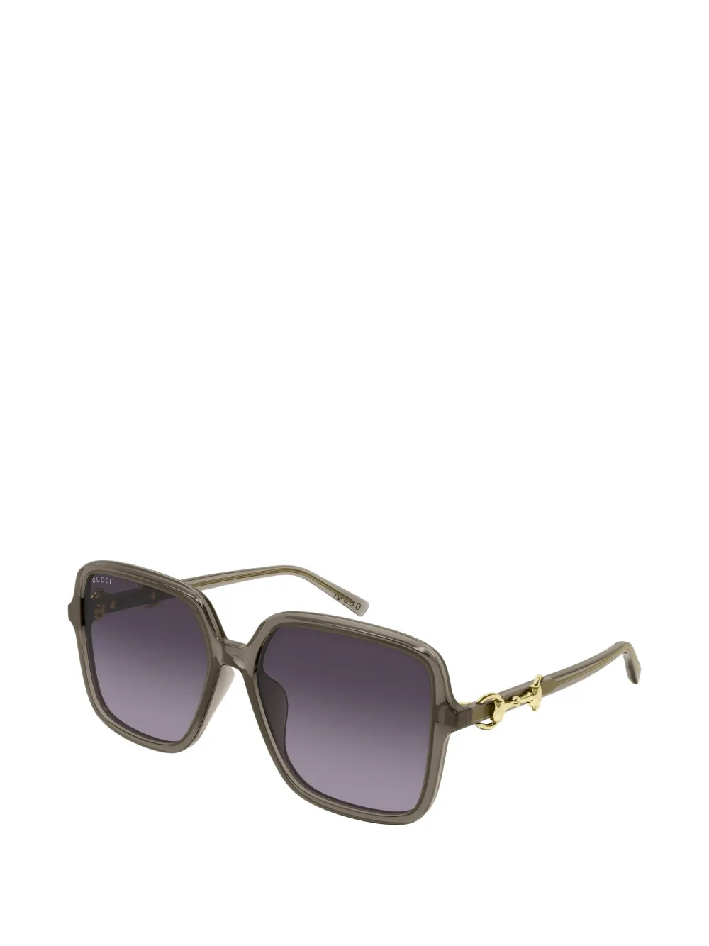 Gucci Eyewear Horsebit zonnebril met vierkant montuur Grijs