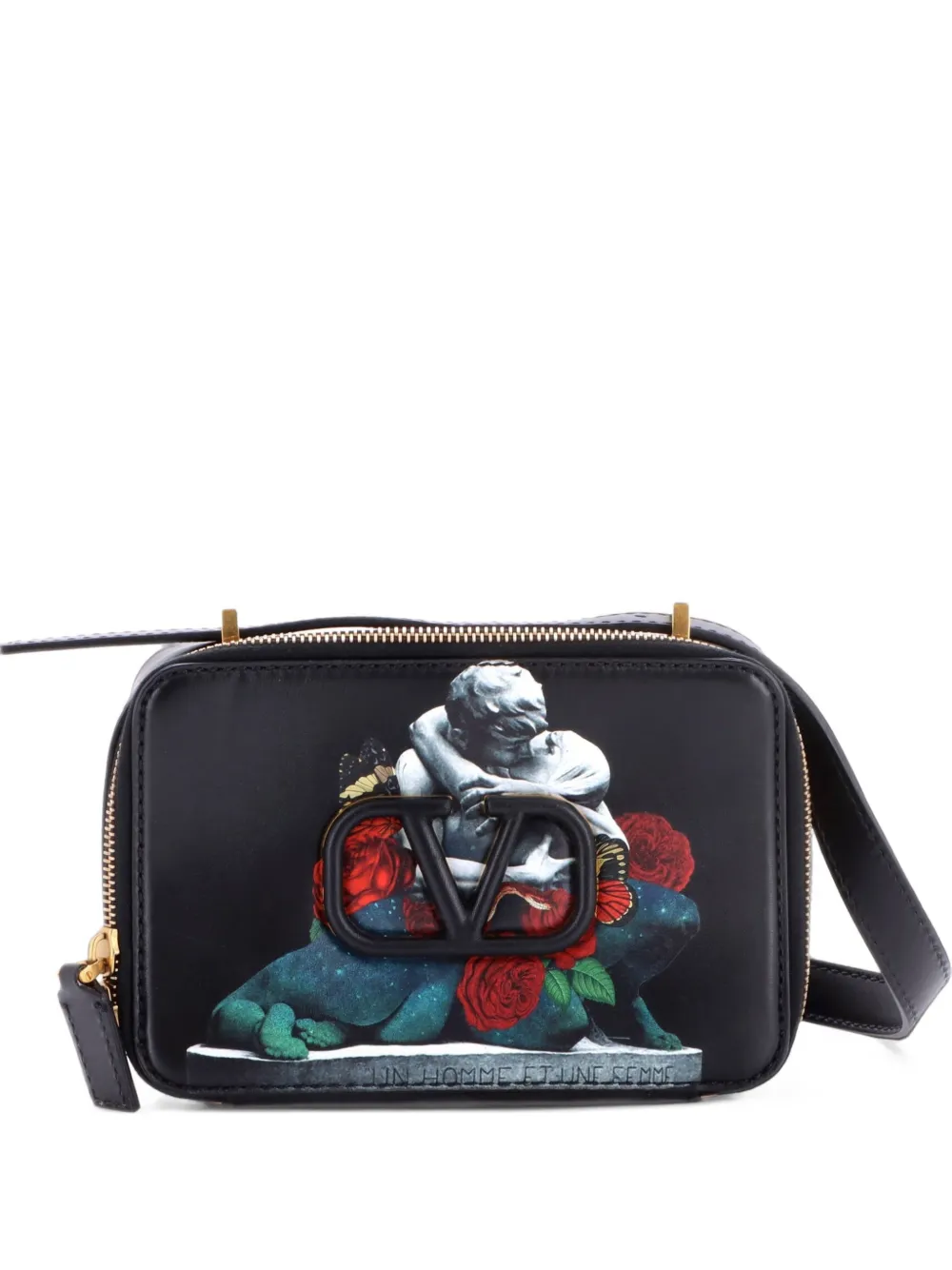 Valentino Garavani Pre-Owned VSling Camera Bag Printed Leather Medium crossbody bag - Schwarz