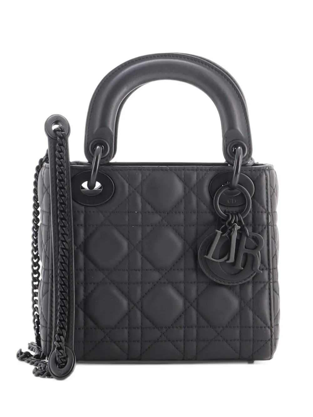 Christian Dior Pre-Owned Ultra Matte Lady Dior Chain Bag Cannage Quilt Calfskin Mini shoulder bag - Schwarz